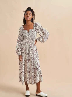 La Ligne Bettina Dress Burgundy Toile Cheap
