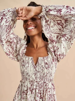 La Ligne Bettina Dress Burgundy Toile Cheap