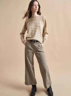 La Ligne Boyfriend Lean Lines Sweater Camel/Cream Outlet