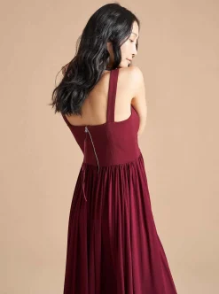 La Ligne Carey Dress Burgundy Best Sale