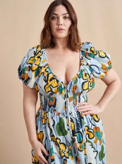 La Ligne Celina Dress Cornflower/Floral Hot