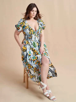 La Ligne Celina Dress Cornflower/Floral Hot
