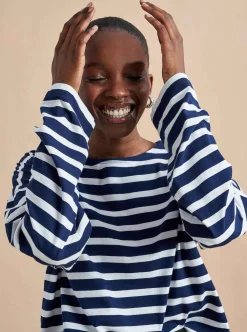 La Ligne Cropped Charlotte Tee Navy/White Flash Sale