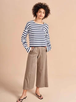 La Ligne Cropped Charlotte Tee White/Navy Outlet