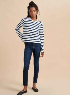 La Ligne Davie Tee White/Navy Best Sale