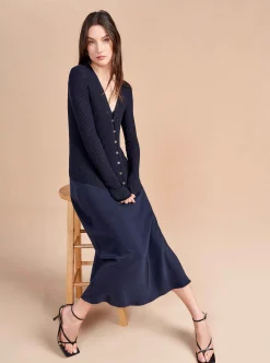 La Ligne Fine Line Cardigan Navy Shop