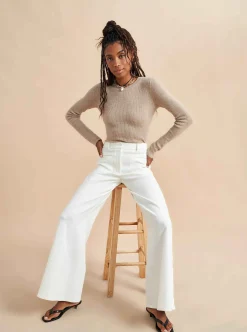 La Ligne Fine Line Sweater Tan Flash Sale