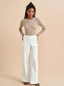 La Ligne Fine Line Sweater Tan Flash Sale