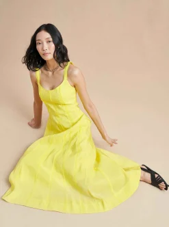 La Ligne Georgia Dress Lemon Flash Sale