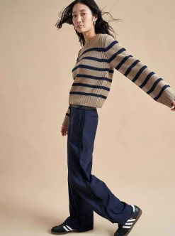 La Ligne Jack Sweater Camel/Navy New