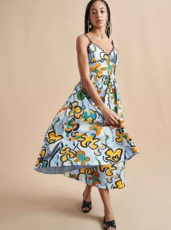 La Ligne Jamie Dress Cornflower/Floral Hot