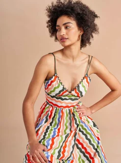 La Ligne Jamie Dress Squiggle/Stripe Best