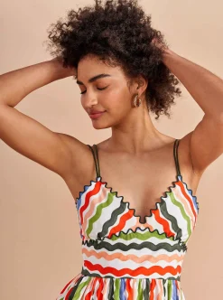 La Ligne Jamie Dress Squiggle/Stripe Best