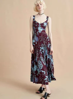 La Ligne Laura Lee Dress Burgundy Toile Shop