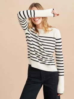 La Ligne Lean Lines Sweater Cream/Black Flash Sale