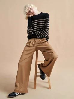 La Ligne Lean Lines Sweater Black/Tan Best Sale