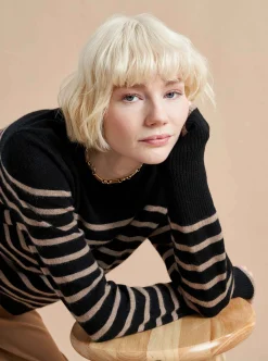 La Ligne Lean Lines Sweater Black/Tan Best Sale