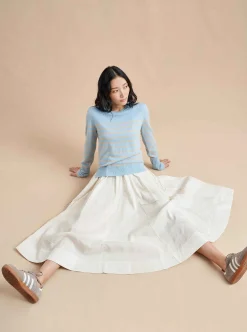La Ligne Lean Lines Sweater Periwinkle/Beige Flash Sale