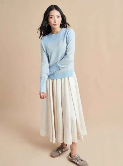 La Ligne Lean Lines Sweater Periwinkle/Beige Flash Sale