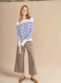 La Ligne Lean Lines Sweater Cream/Cobalt Fashion