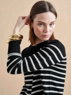 La Ligne Lean Lines Sweater Black/Cream Hot