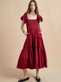 La Ligne Lottie Dress Burgundy Sale