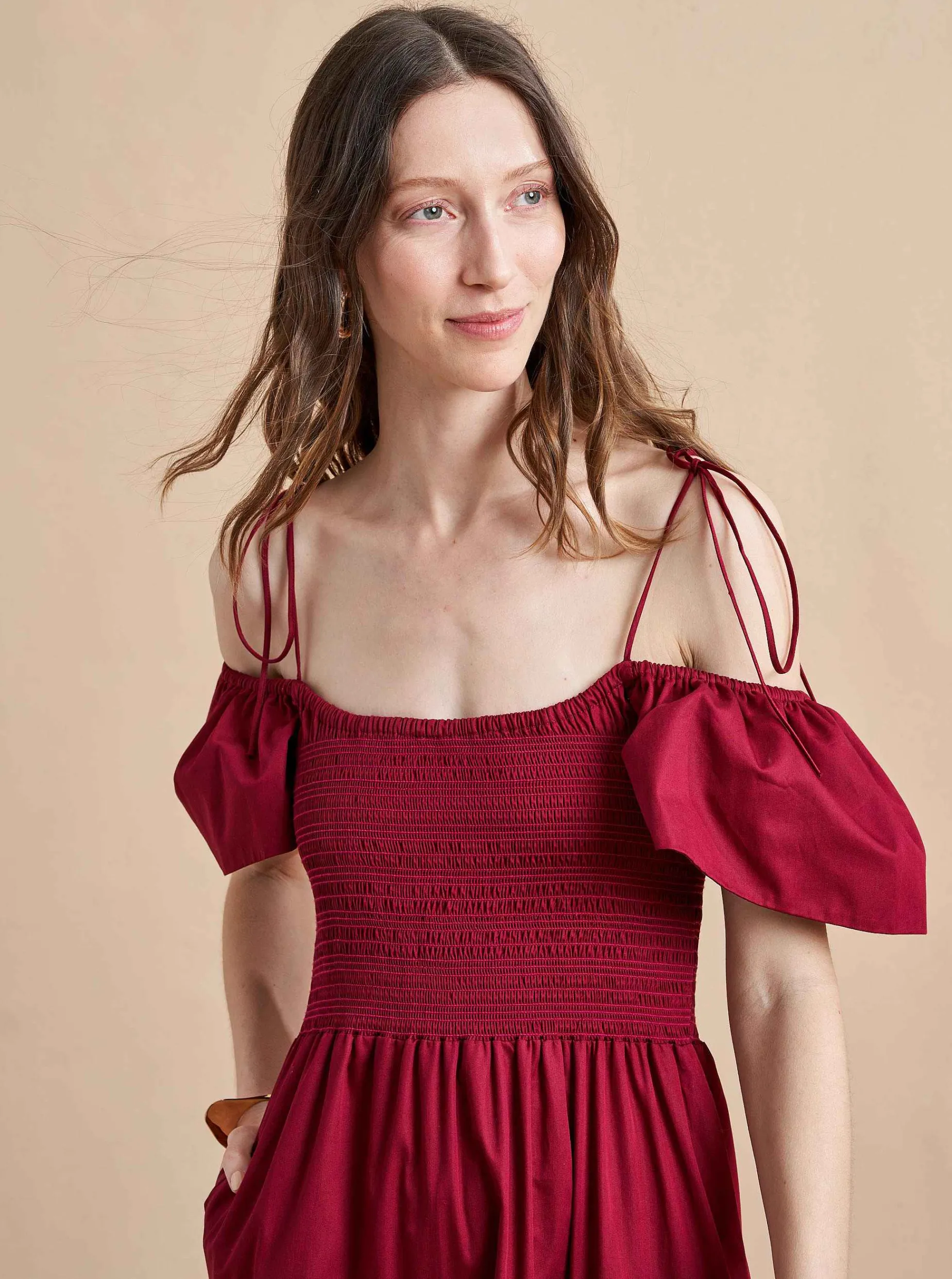 La Ligne Lottie Dress Burgundy Sale