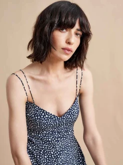 La Ligne Luca Dress Navy/White Dot Flash Sale