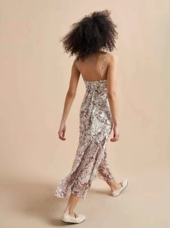 La Ligne Luca Dress Burgundy Toile Discount