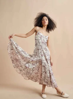 La Ligne Luca Dress Burgundy Toile Discount