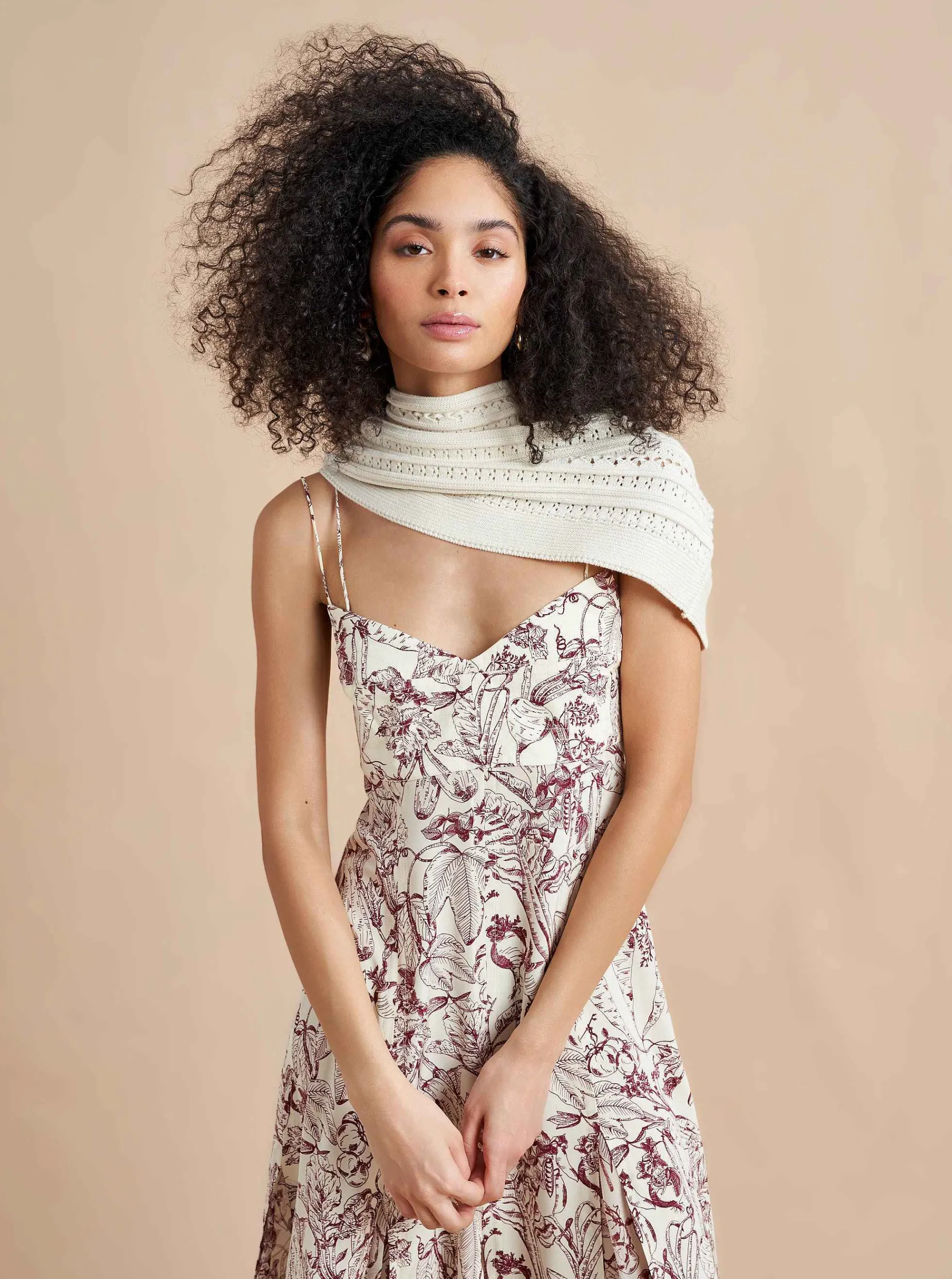 La Ligne Luca Dress Burgundy Toile Discount