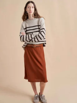La Ligne Marin Sweater Tan/Chocolate Cheap
