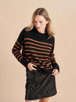 La Ligne Marin Sweater Black/Cognac Hot