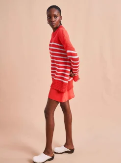 La Ligne Marin Sweater Coral/Periwinkle Best Sale