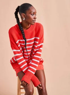 La Ligne Marin Sweater Coral/Periwinkle Best Sale
