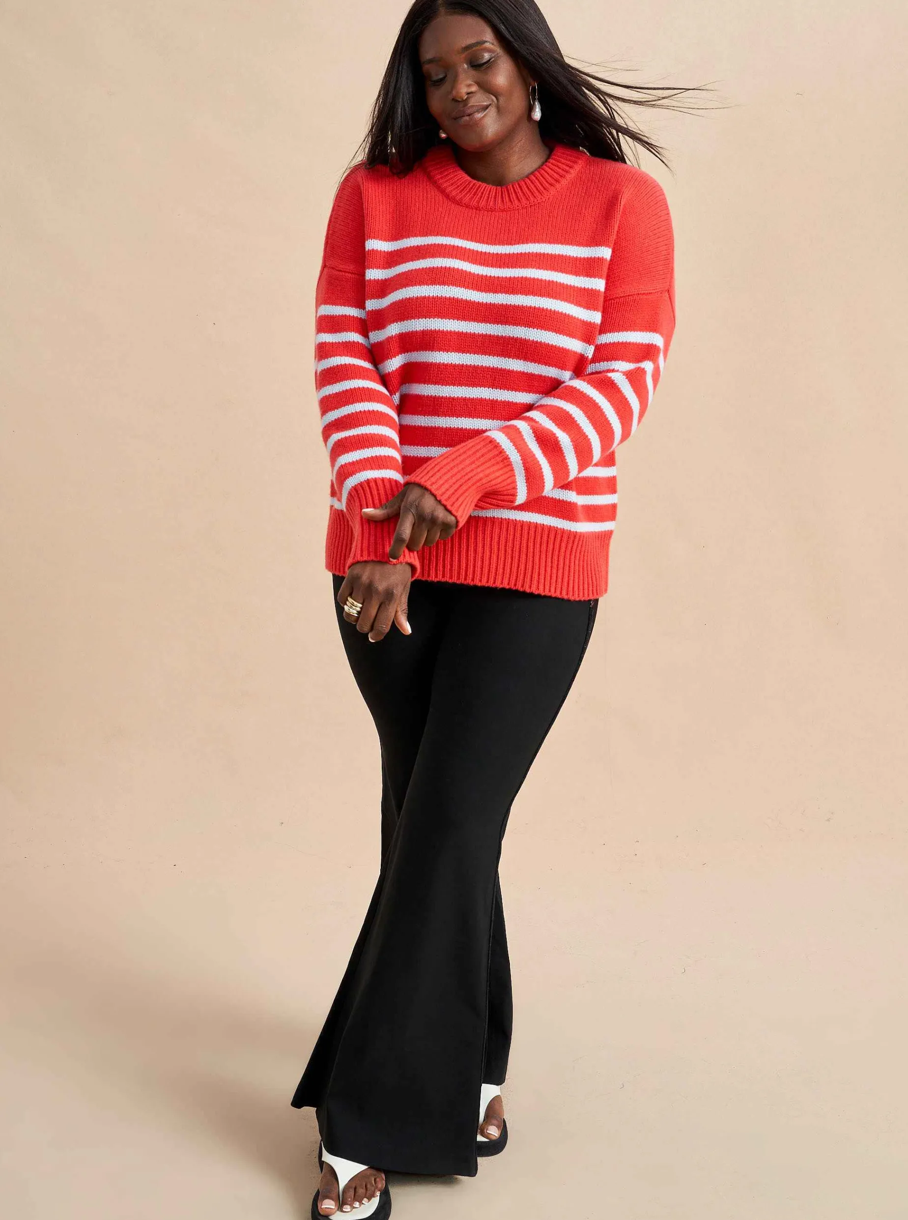 La Ligne Marin Sweater Coral/Periwinkle Best Sale