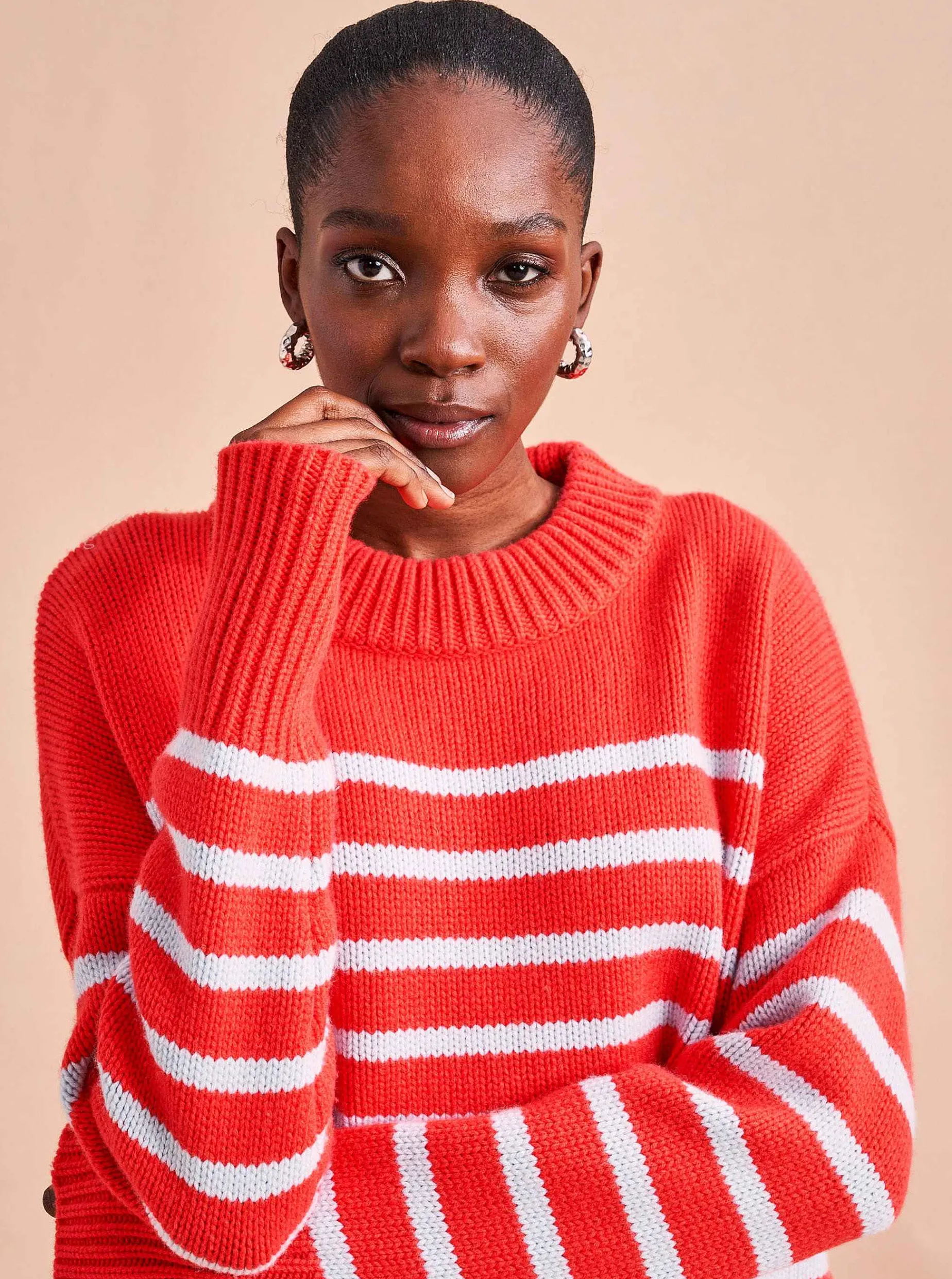 La Ligne Marin Sweater Coral/Periwinkle Best Sale