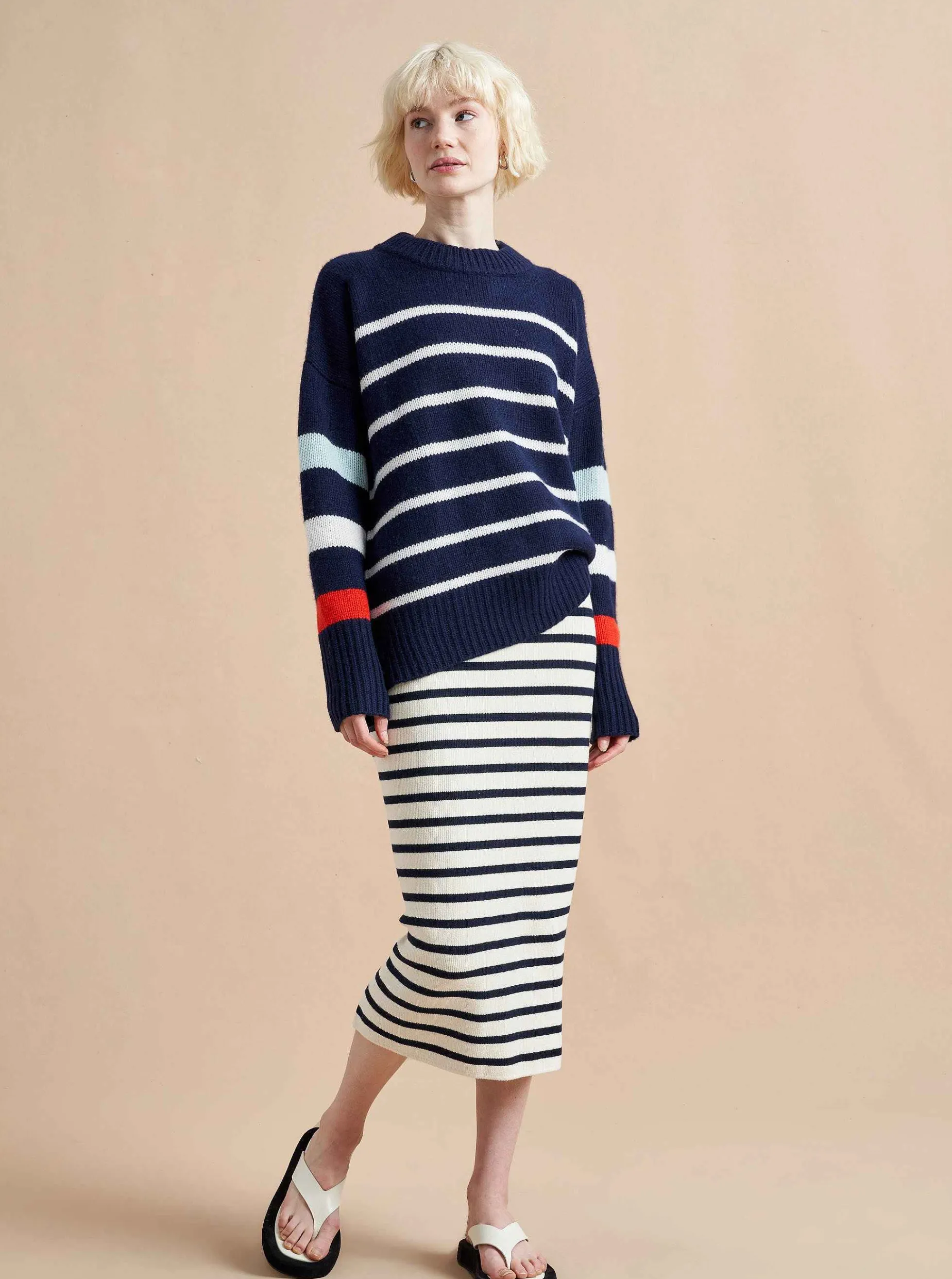 La Ligne Marin Sweater Navy/Multi Sale