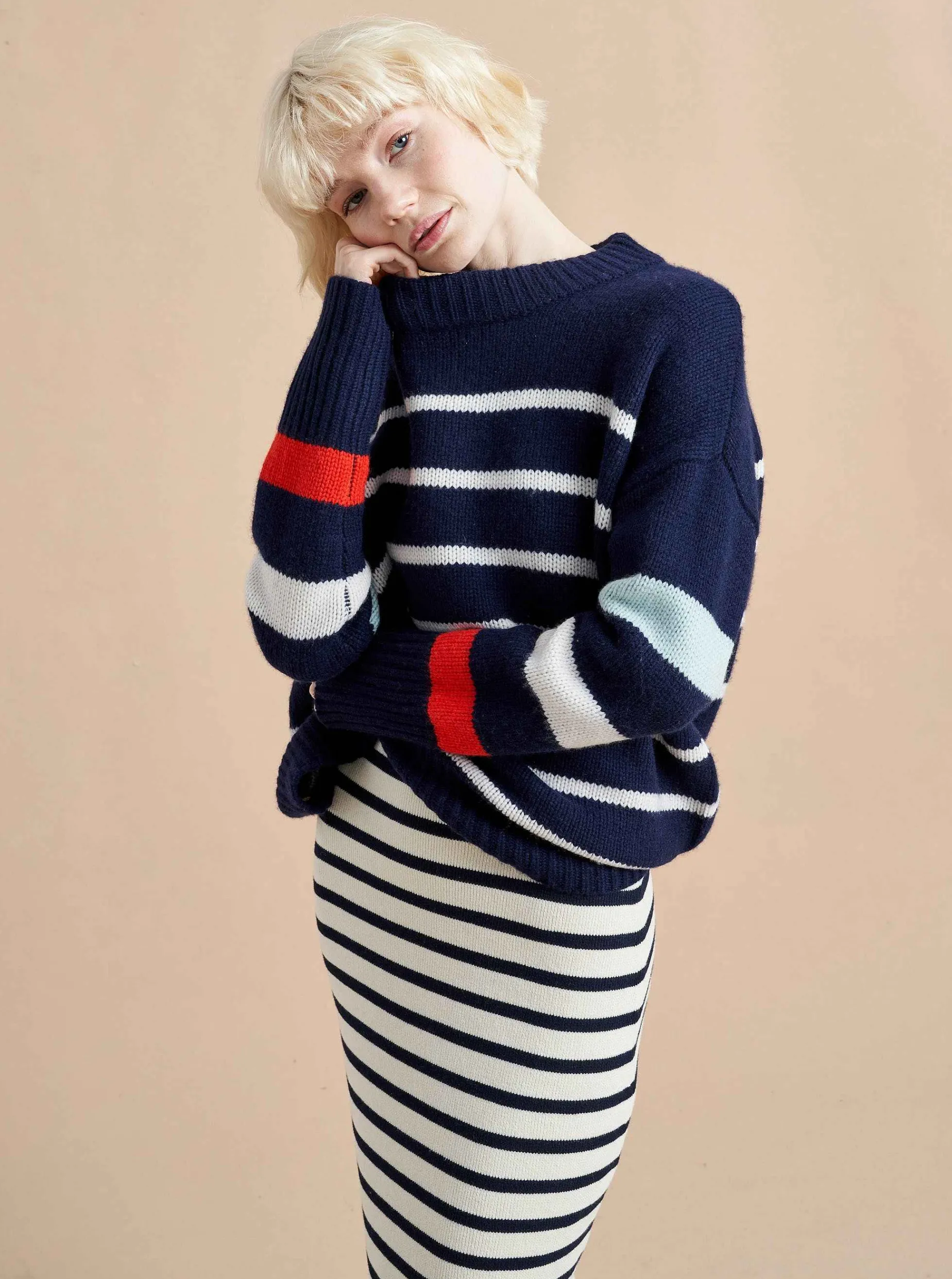 La Ligne Marin Sweater Navy/Multi Sale