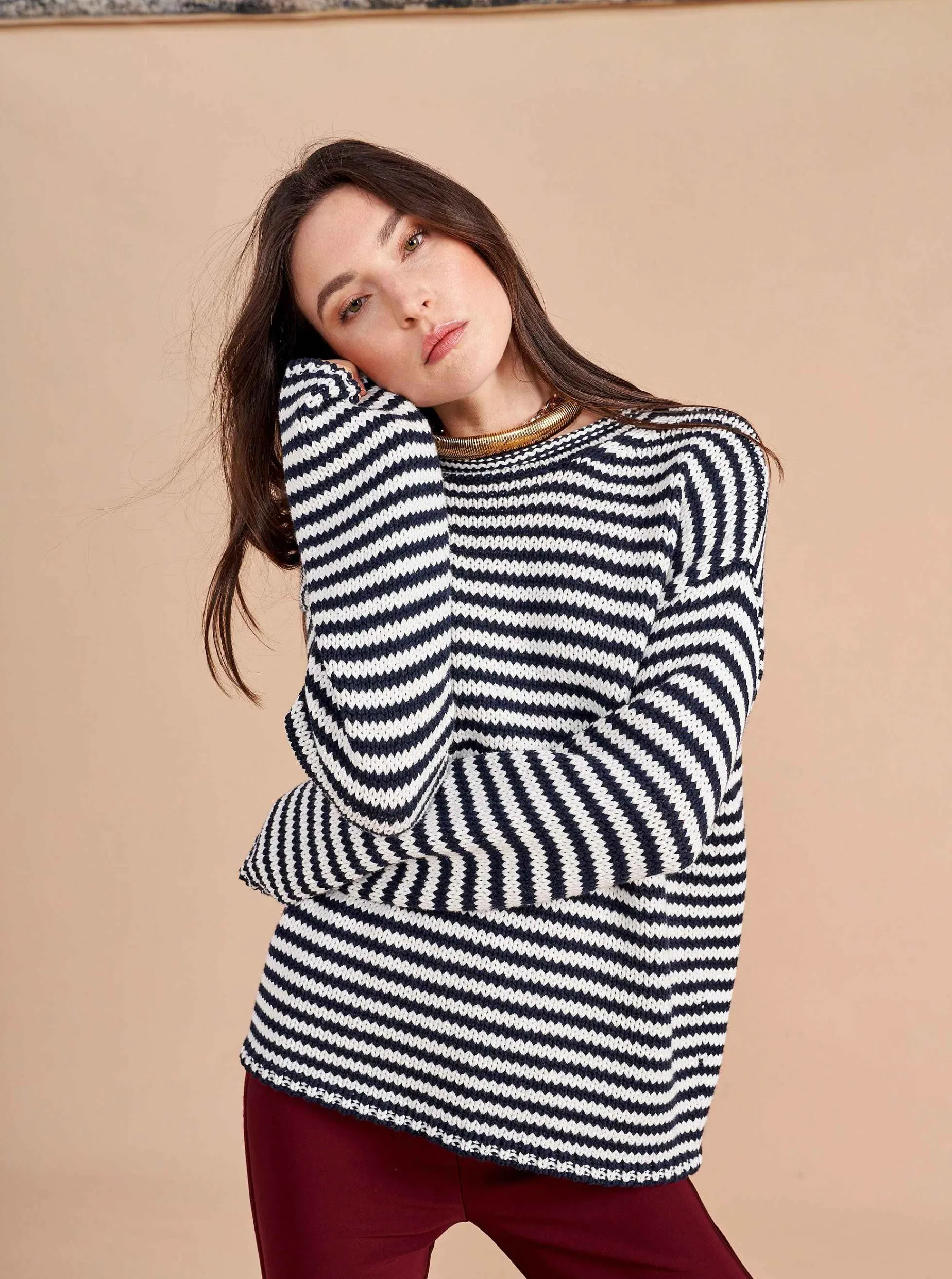 La Ligne Marina Fine Stripe Sweater Clearance