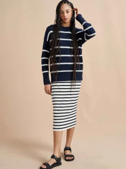 La Ligne Marina Sweater Navy/White Best Sale