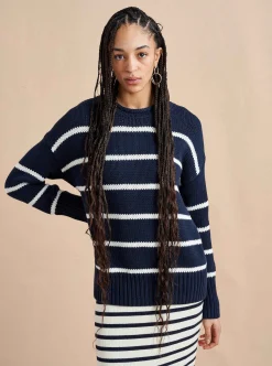La Ligne Marina Sweater Navy/White Best Sale
