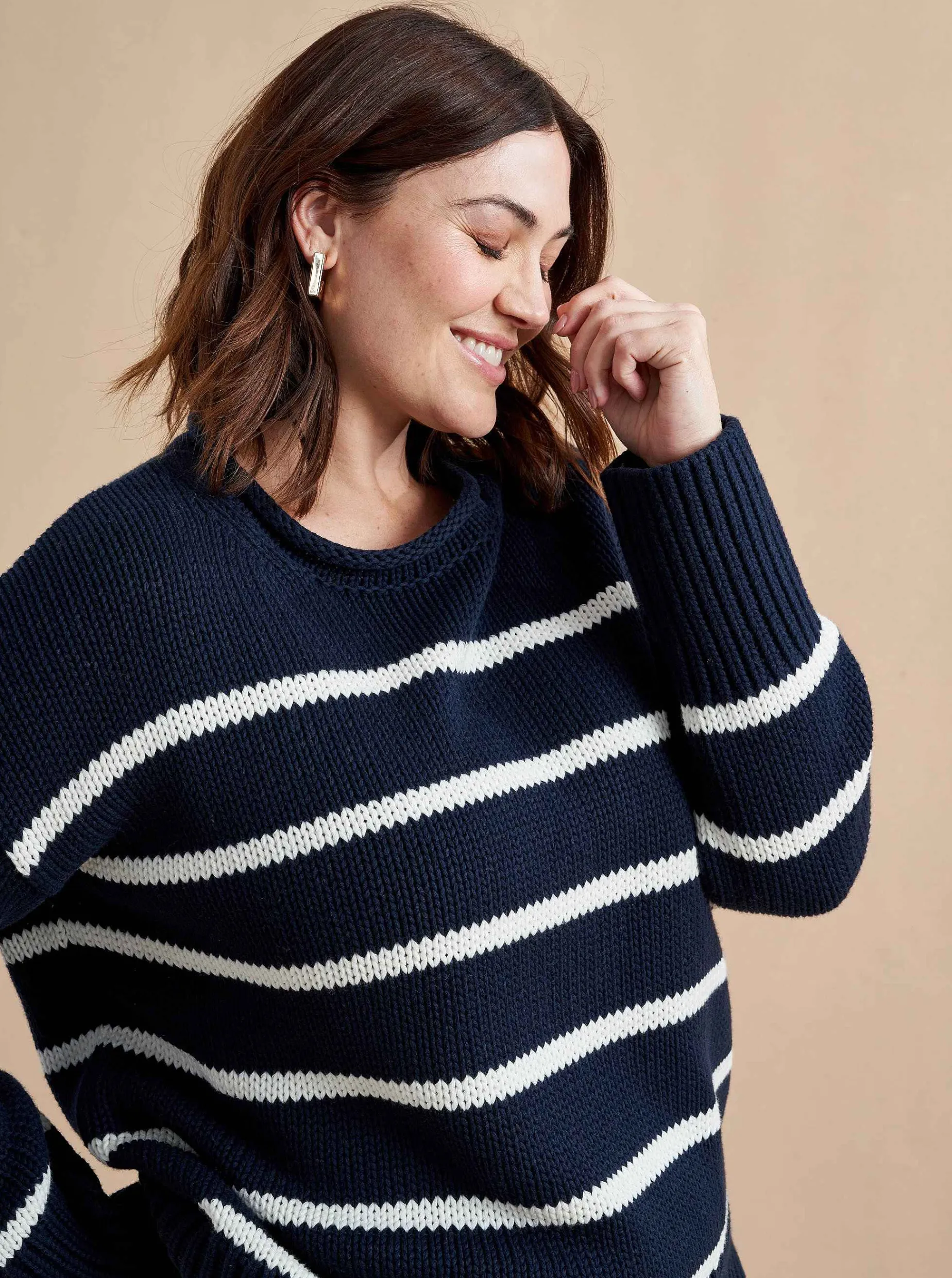 La Ligne Marina Sweater Navy/White Best Sale