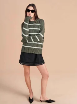 La Ligne Marina Sweater Army/Mint Cheap
