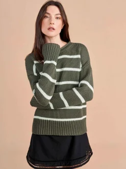 La Ligne Marina Sweater Army/Mint Cheap