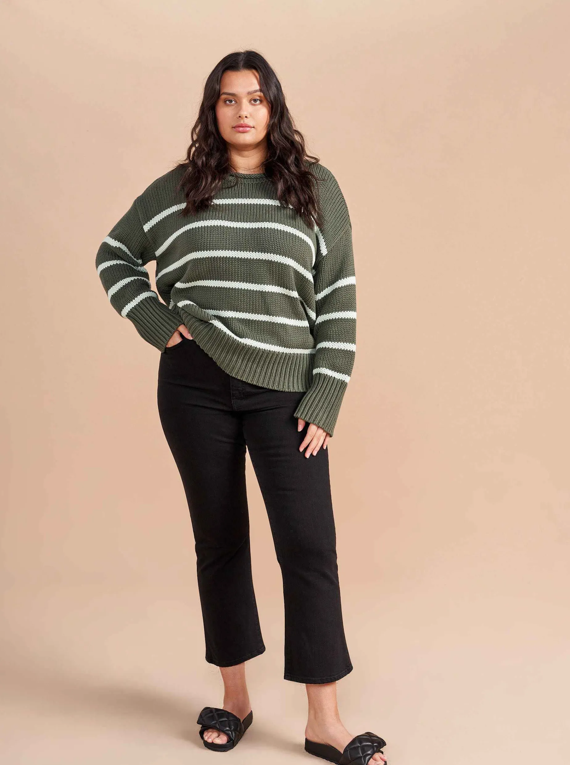 La Ligne Marina Sweater Army/Mint Cheap
