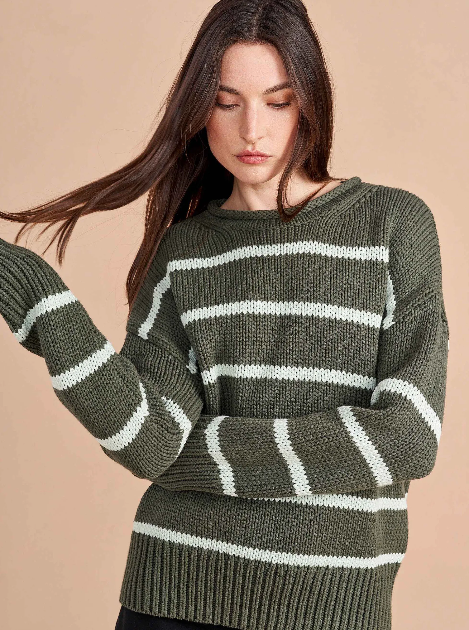 La Ligne Marina Sweater Army/Mint Cheap