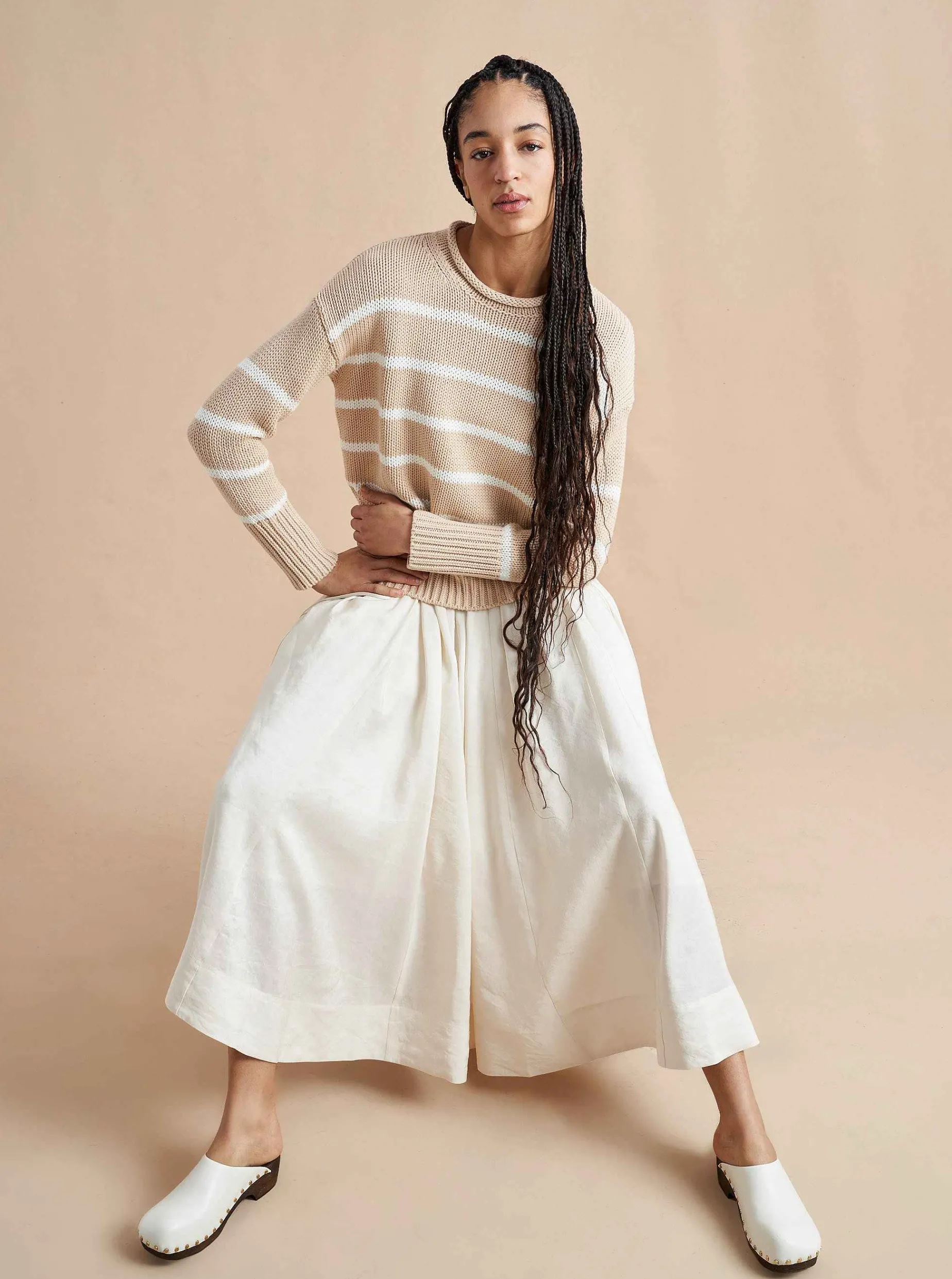La Ligne Marina Sweater Camel/Cream Sale