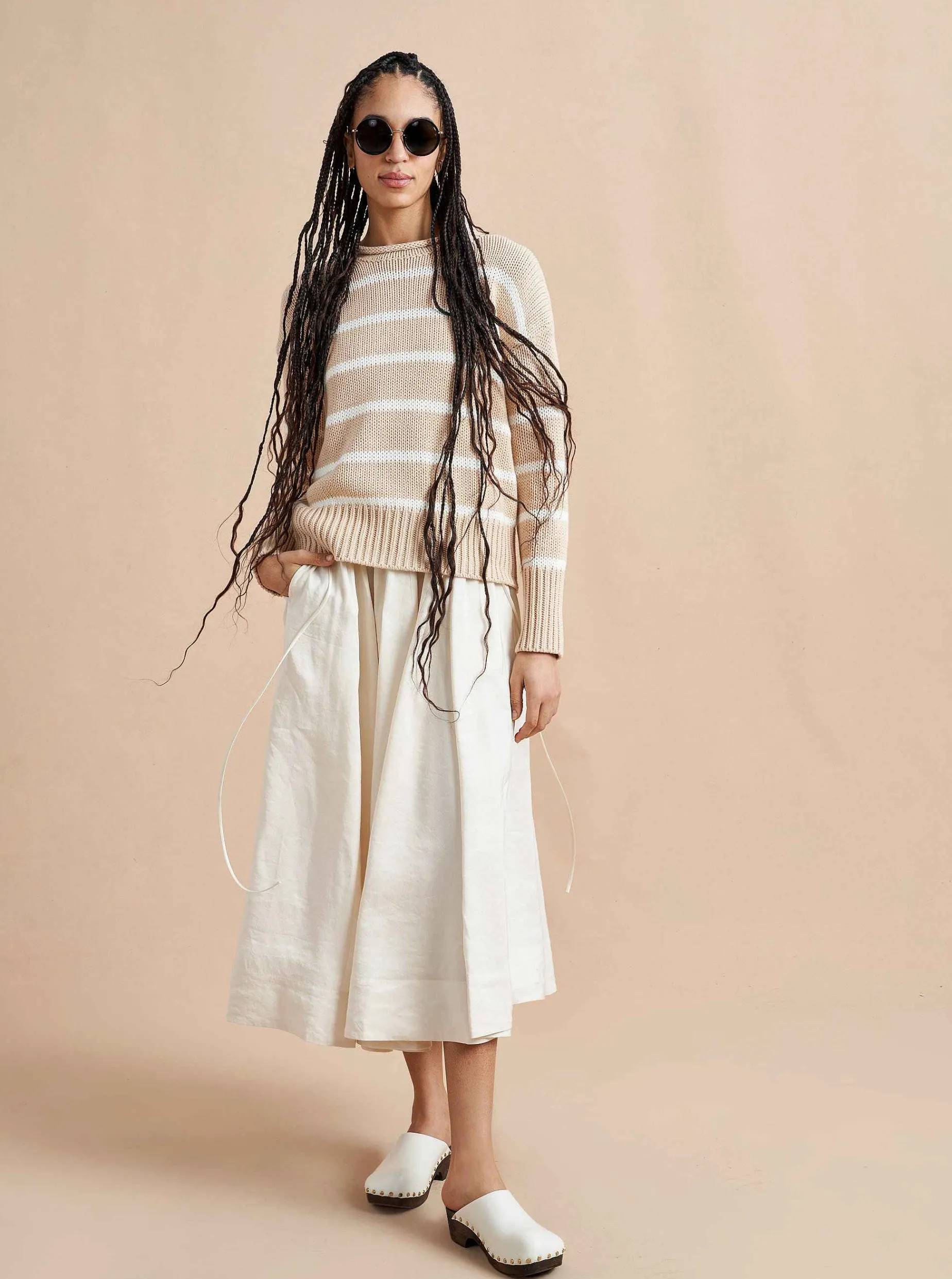 La Ligne Marina Sweater Camel/Cream Sale