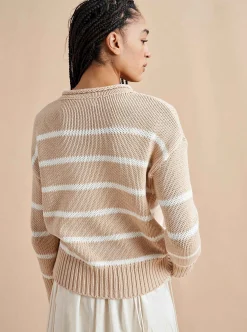 La Ligne Marina Sweater Camel/Cream Sale